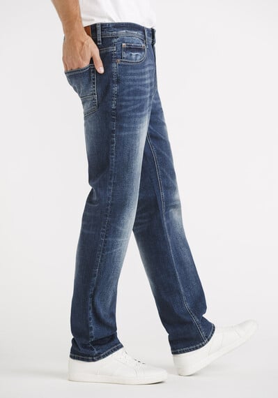 Men's Dark Blue Slim Straight Jeans Image 3