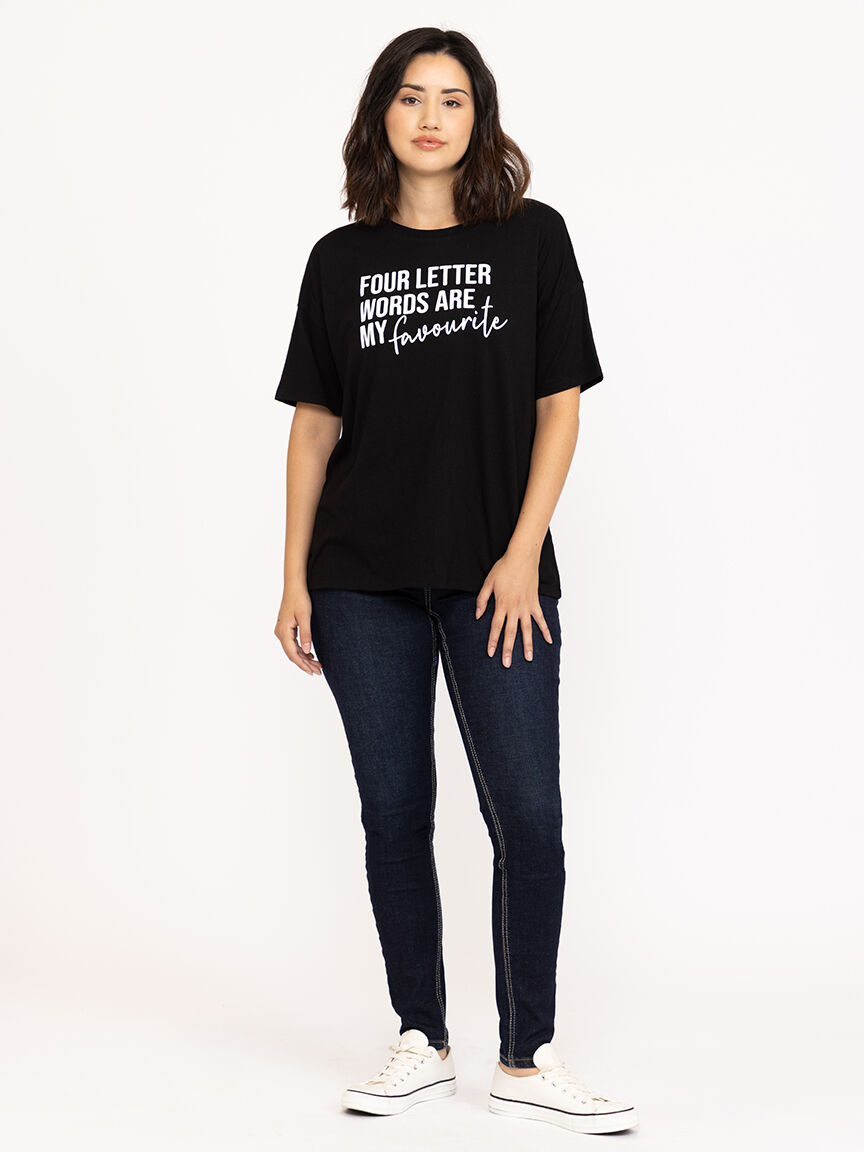 Women's 4 Letter Word Oversized Tee