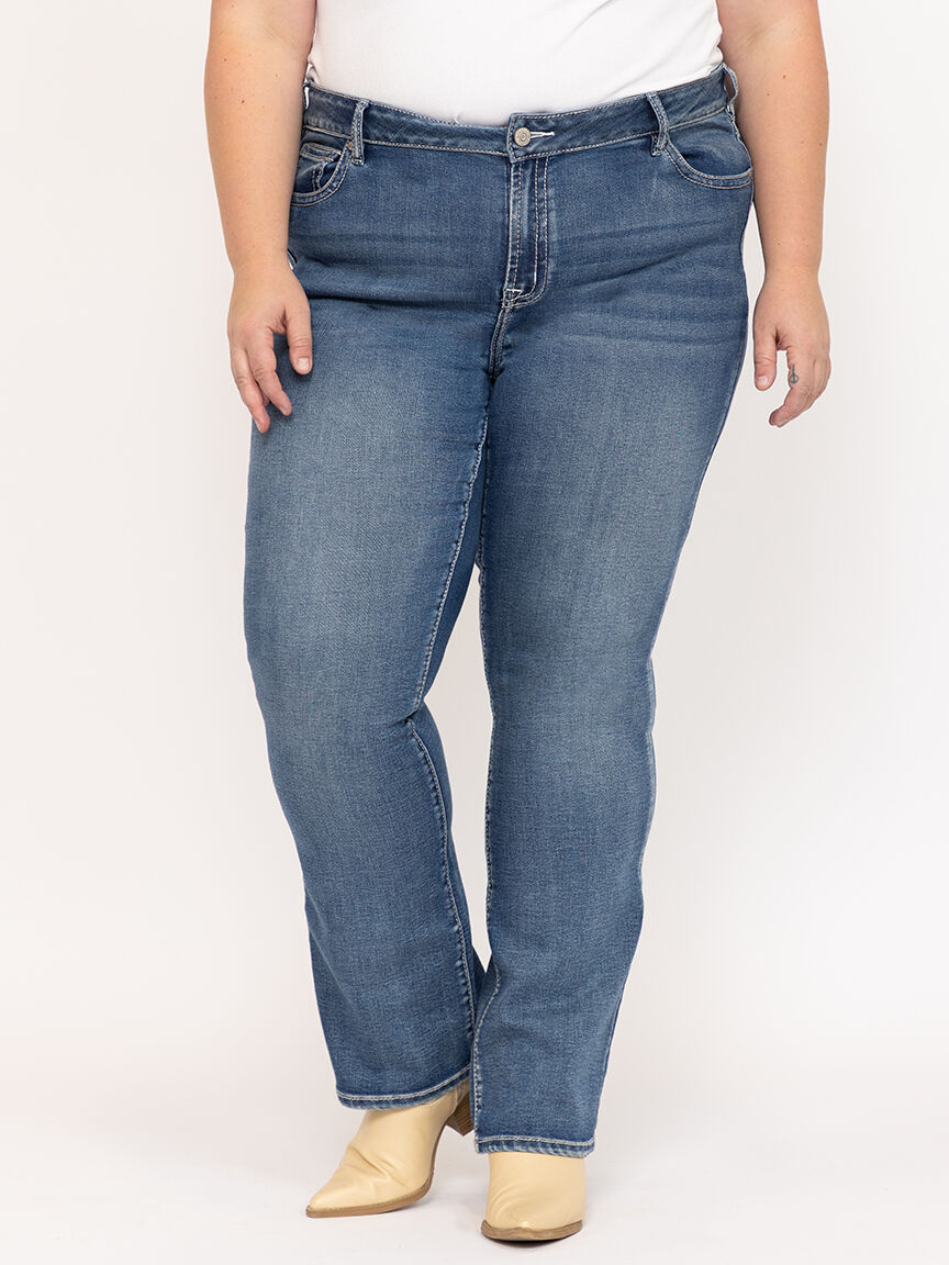 Women's Plus Medium Wash Baby Boot Jeans