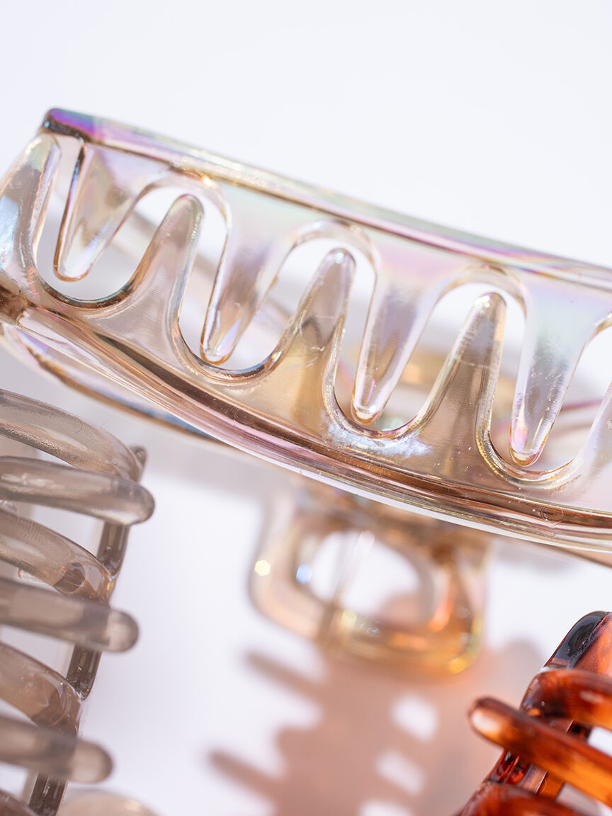 3Pk Medium Hair Claw