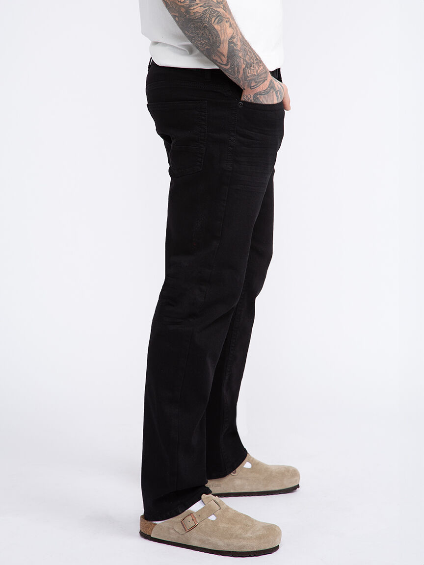 Men's Black Relaxed Straight Jeans