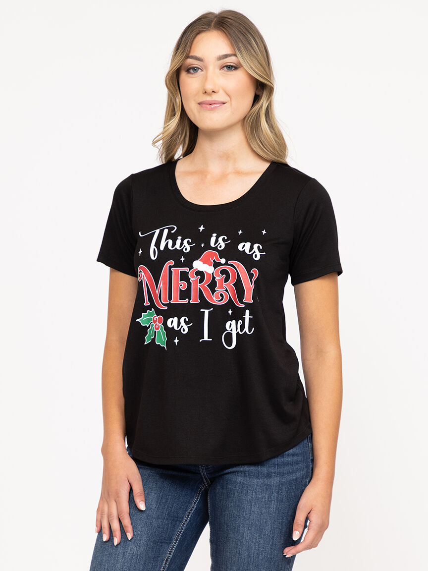 Women's As Merry As I Get Scoop Neck Tee