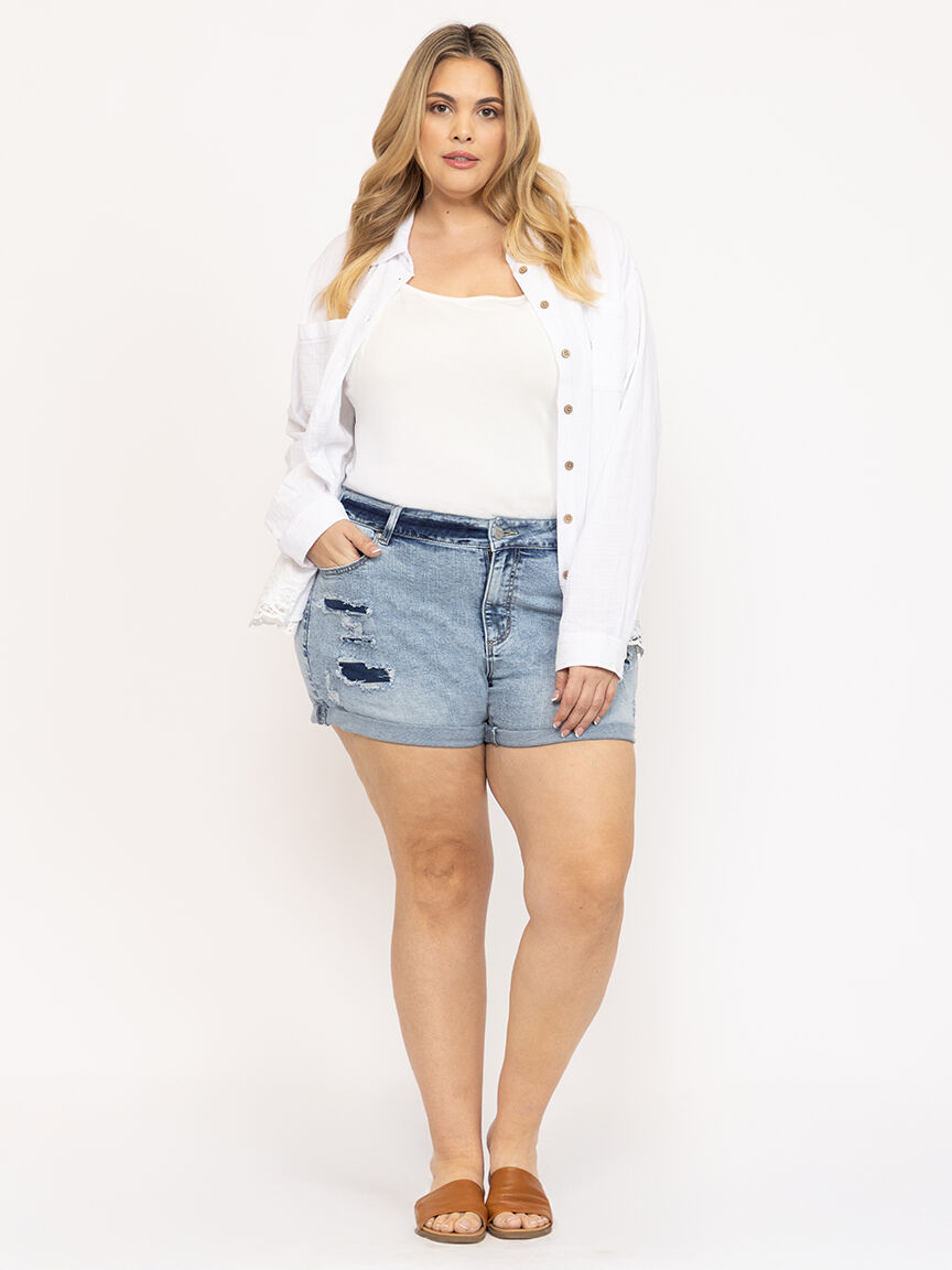 Women's Crochet Trim Shirt