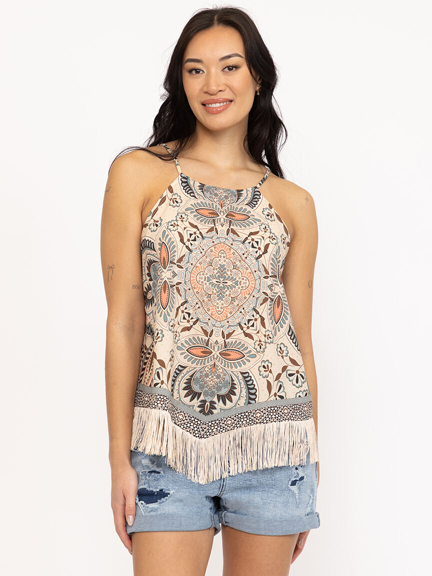 Women's Scarf Print Tank
