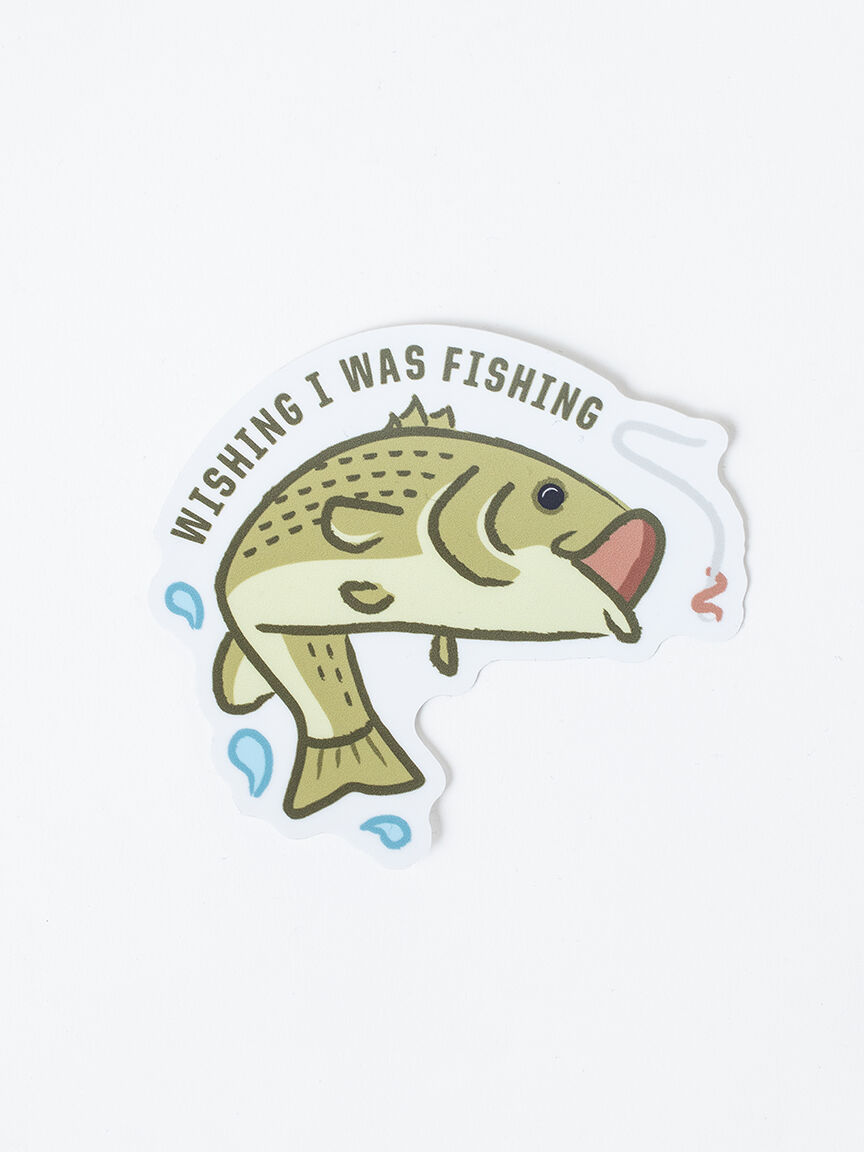 Wish I was Fishing Sticker