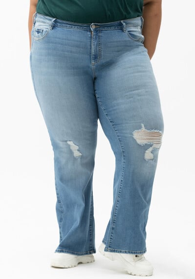 Women's Plus Low Rise Destroyed Flare Jeans Image 2