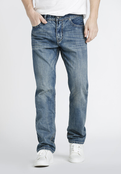 Men's Vintage Wash Relaxed Straight Jeans Image 1