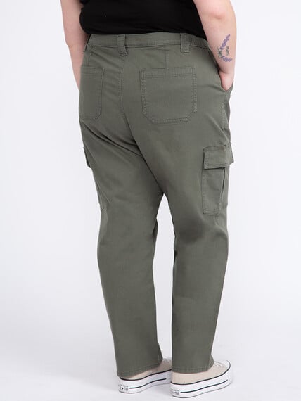 Women's Plus Stretch Canvas Elastic Waist Cargo Pants Women's Plus Stretch Canvas Elastic Waist Cargo Pants Image 4