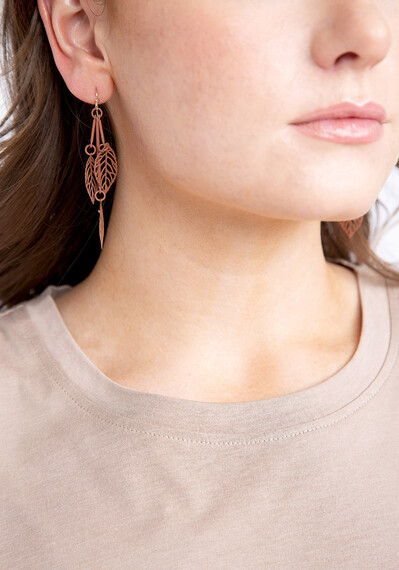 Women's Leaf Drop Earrings Image 1