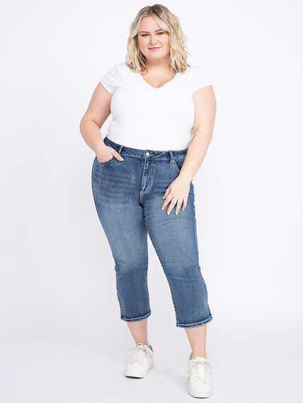 Women's Plus Heavy Stitch Jean Capri Women's Plus Heavy Stitch Jean Capri Image 1