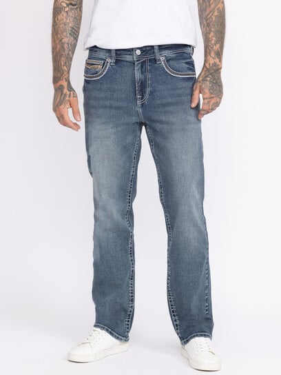 Men's Slim Straight Med Blue Jeans Men's Slim Straight Med Blue Jeans