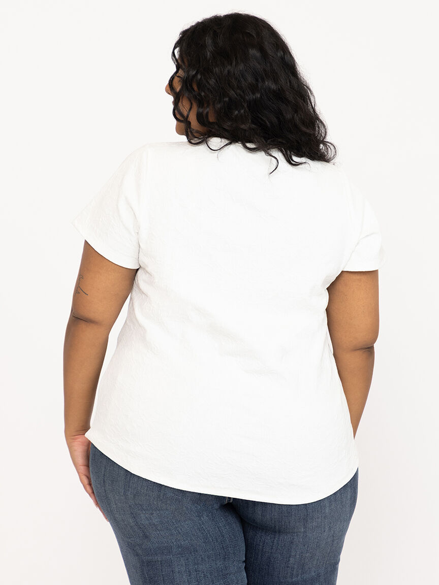 Women's Textured V Neck Tee