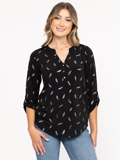 Women's Foil Feather Blouse Women's Foil Feather Blouse