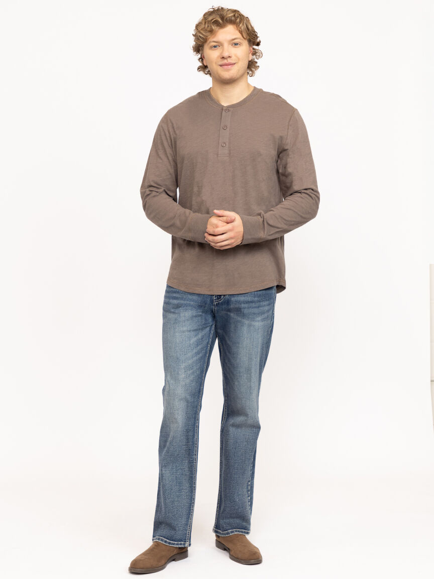 Men's Washed Henley Tee