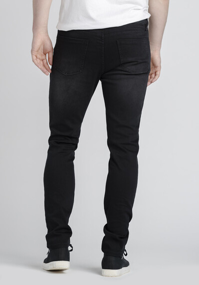 Men's Washed Black Skinny Jeans Image 2