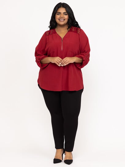 Women's Half Zip Blouse Women's Half Zip Blouse