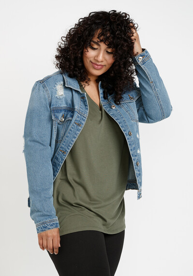 Women's Boyfriend Jean Jacket Women's Boyfriend Jean Jacket Image 1