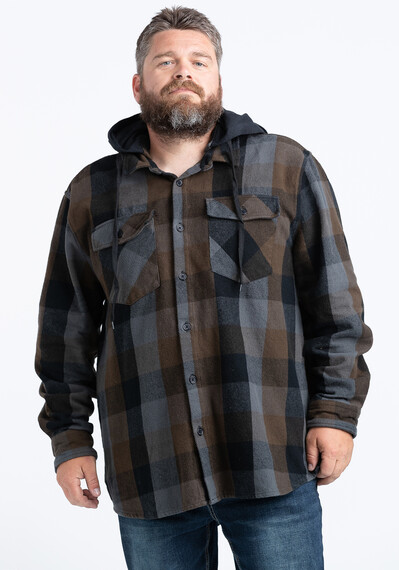 Men's Hooded Flannel Shirt Image 5
