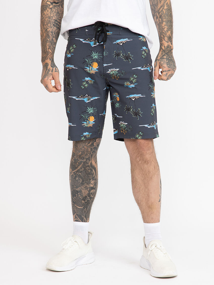 Men's Printed Tropical Board Shorts