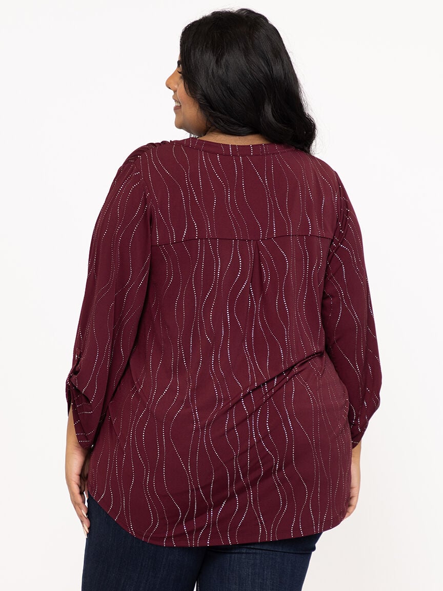 Women's Metallic Swirl Blouse
