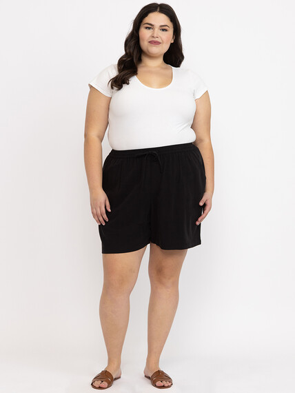 Women's Black Pull-on Short Women's Black Pull-on Short Image 1