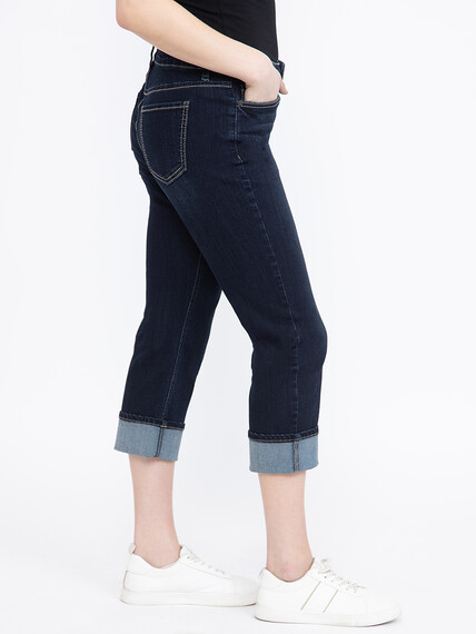 Women's Relaxed Dark Rinse Wash Jean Capri Women's Relaxed Dark Rinse Wash Jean Capri Image 3