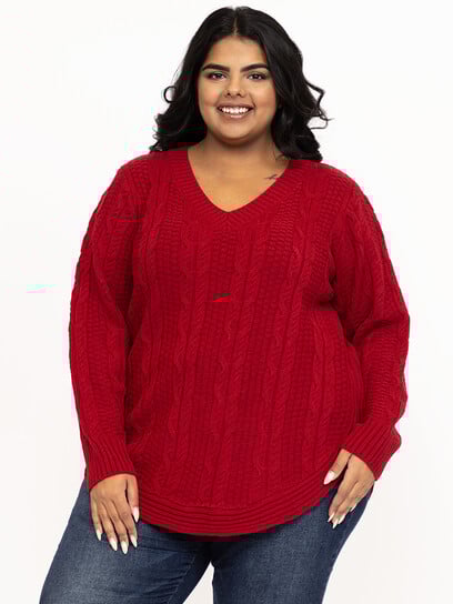 Women's V Neck Cable Tunic Women's V Neck Cable Tunic