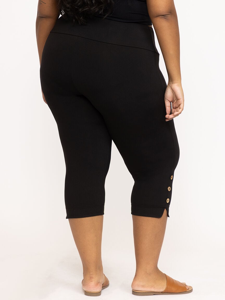 Women's Side Button Capri Legging