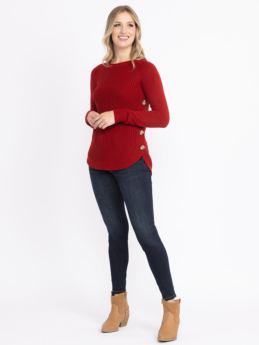 Women's Side Button Sweater Warehouse One