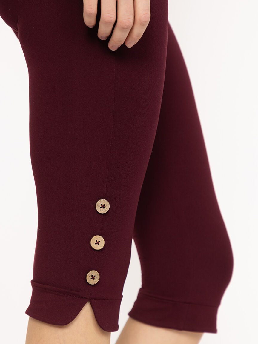 Women's Side Button Capri Legging