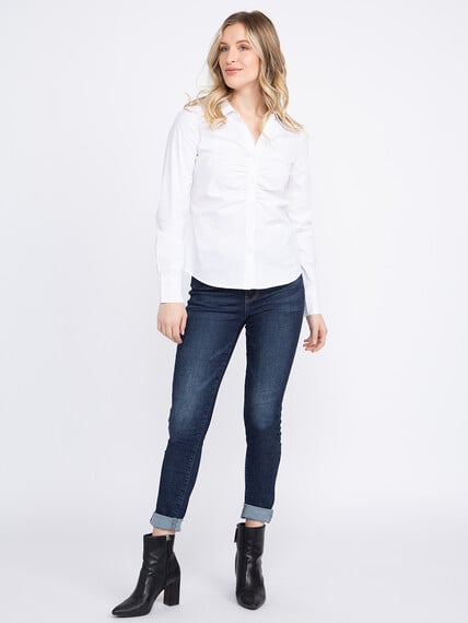 Women's Ruched Button Front Shirt Image 2