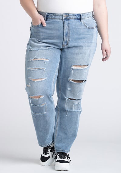 Women's Plus Size High Rise 90's Boyfriend Jeans Image 1