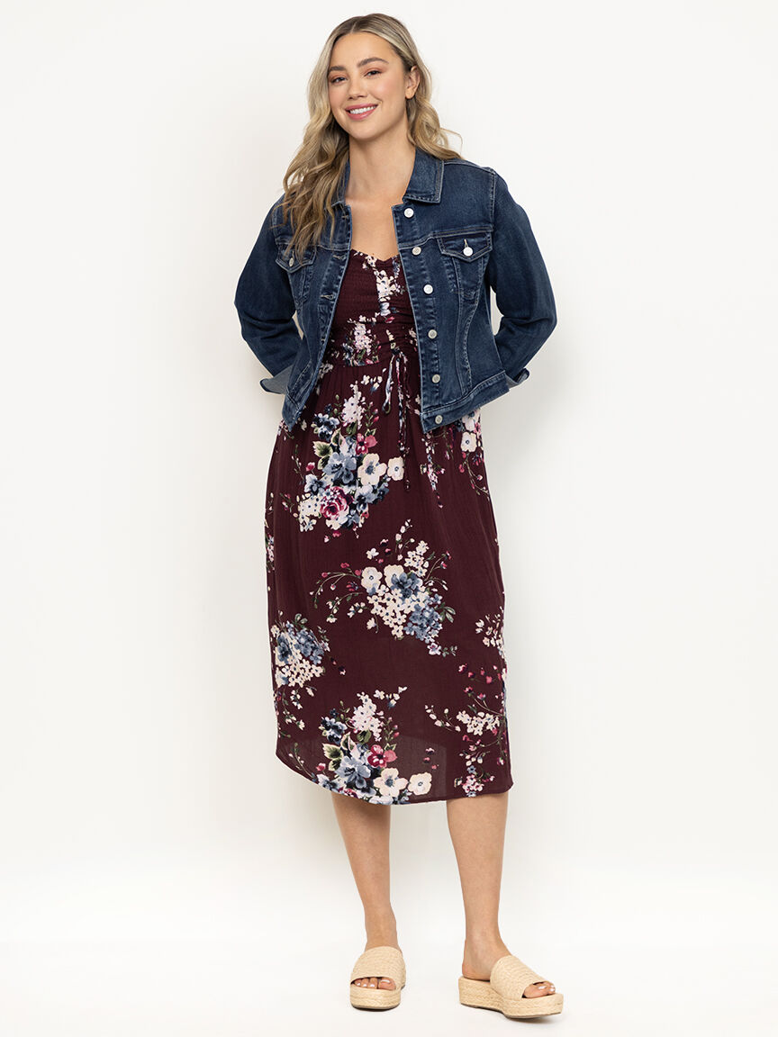 Women's Flutter Sleeve Midi Dress