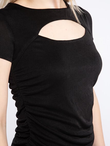 Women's Cut Out Side Ruched Top Image 5