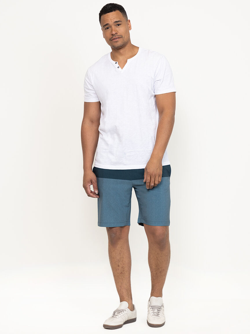 Men's Printed Colourblock Hybrid Shorts