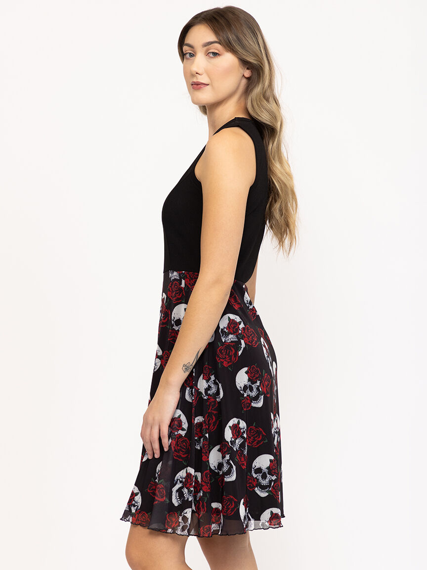 Women's Skull Skater Dress Warehouse One Women's Skull Skater Dress Warehouse One