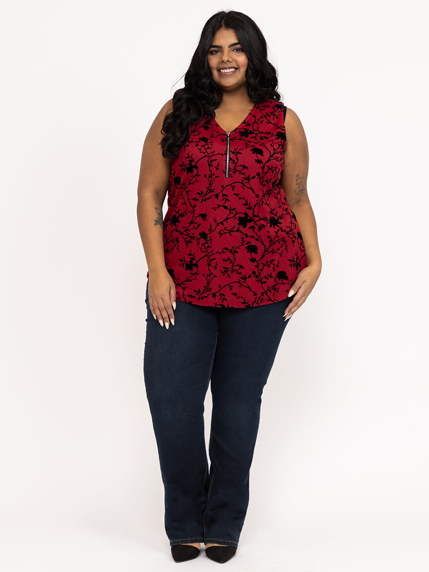 Women's Flocked Mesh Tank