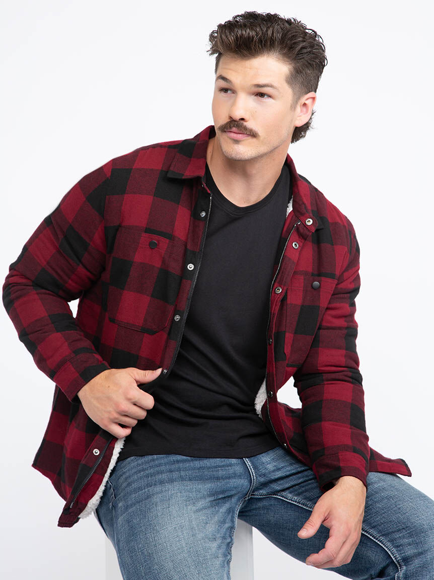 Men's Plaid Flannel Shacket Warehouse One