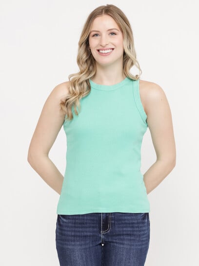 Women's Washed Rib Crew Neck Tank Women's Washed Rib Crew Neck Tank