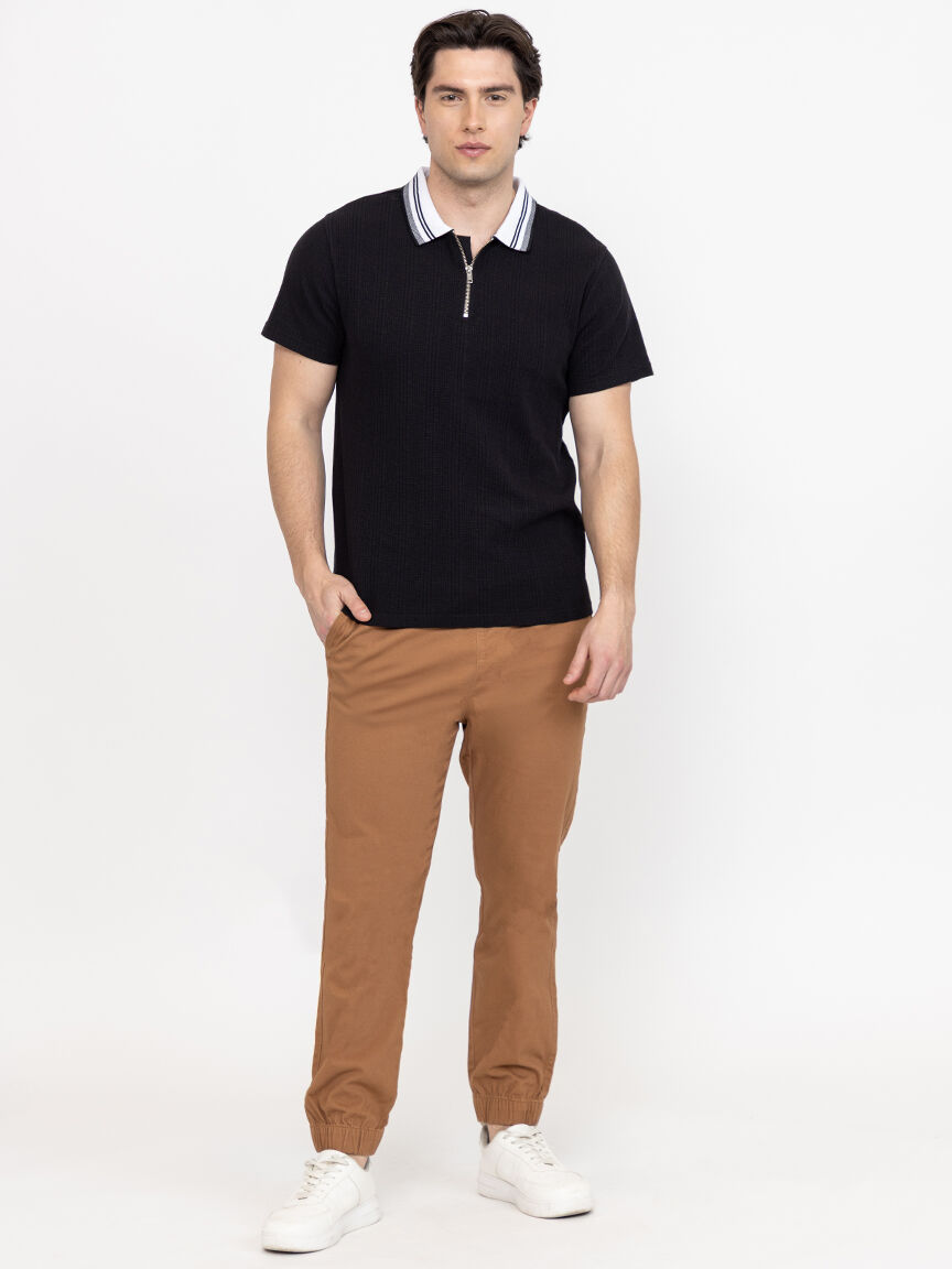 Men's Quarter Zip Polo Shirt