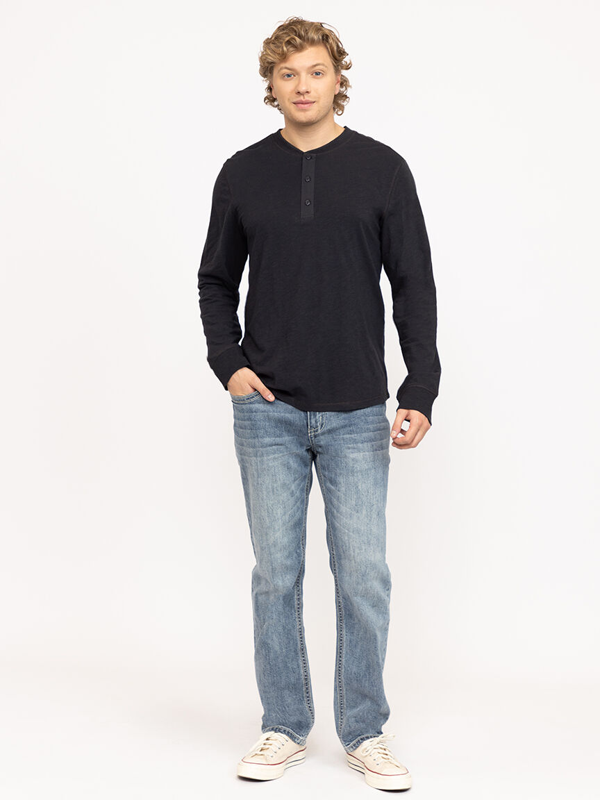 Men's Washed Henley Tee