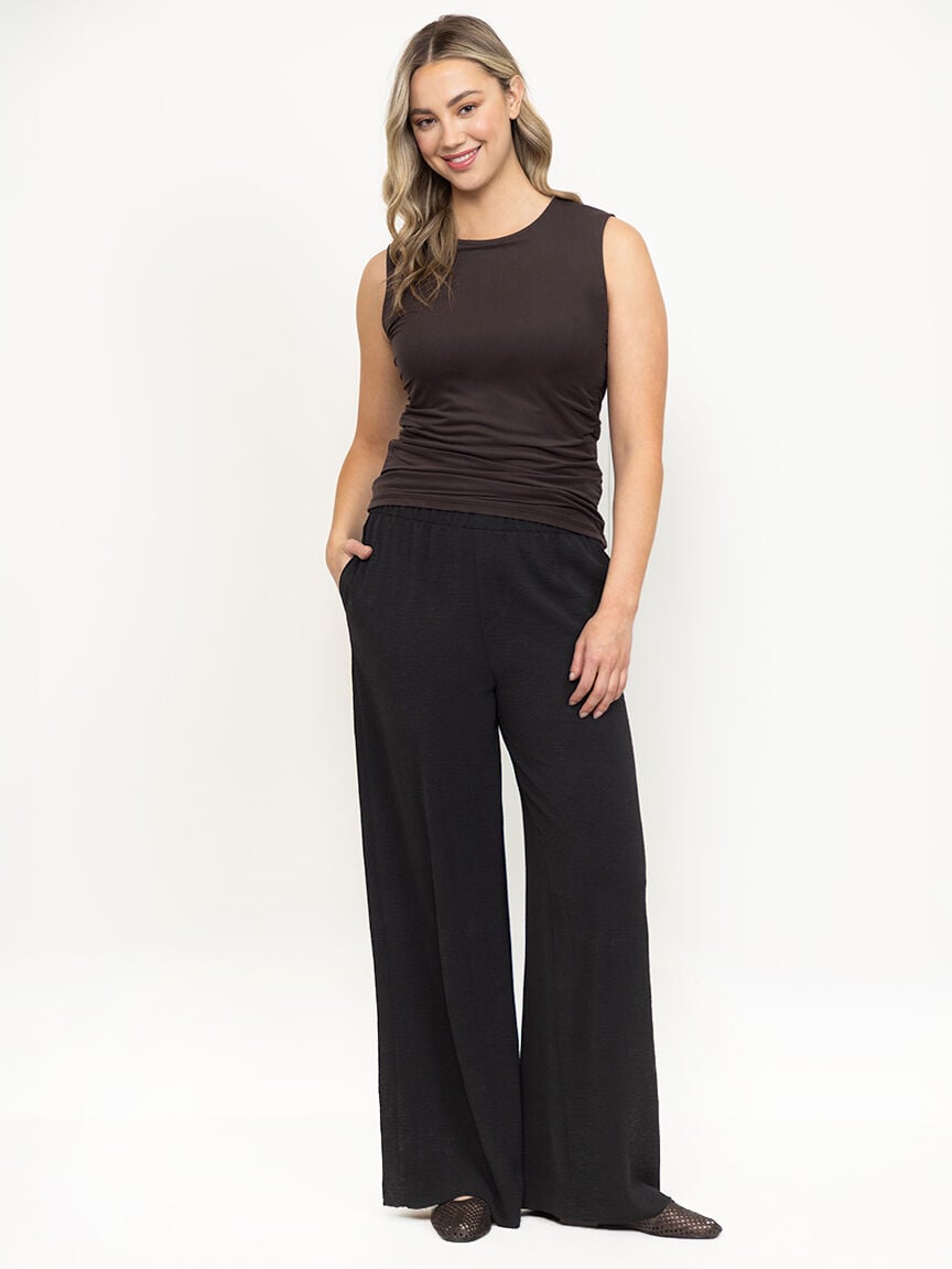 Women's Crinkle Pull-on Wide Leg Pant