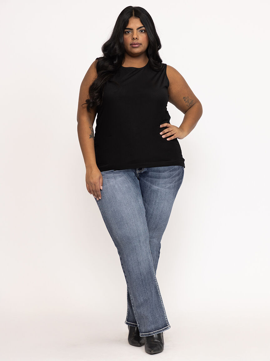 Women's Mesh Side Ruched Tank