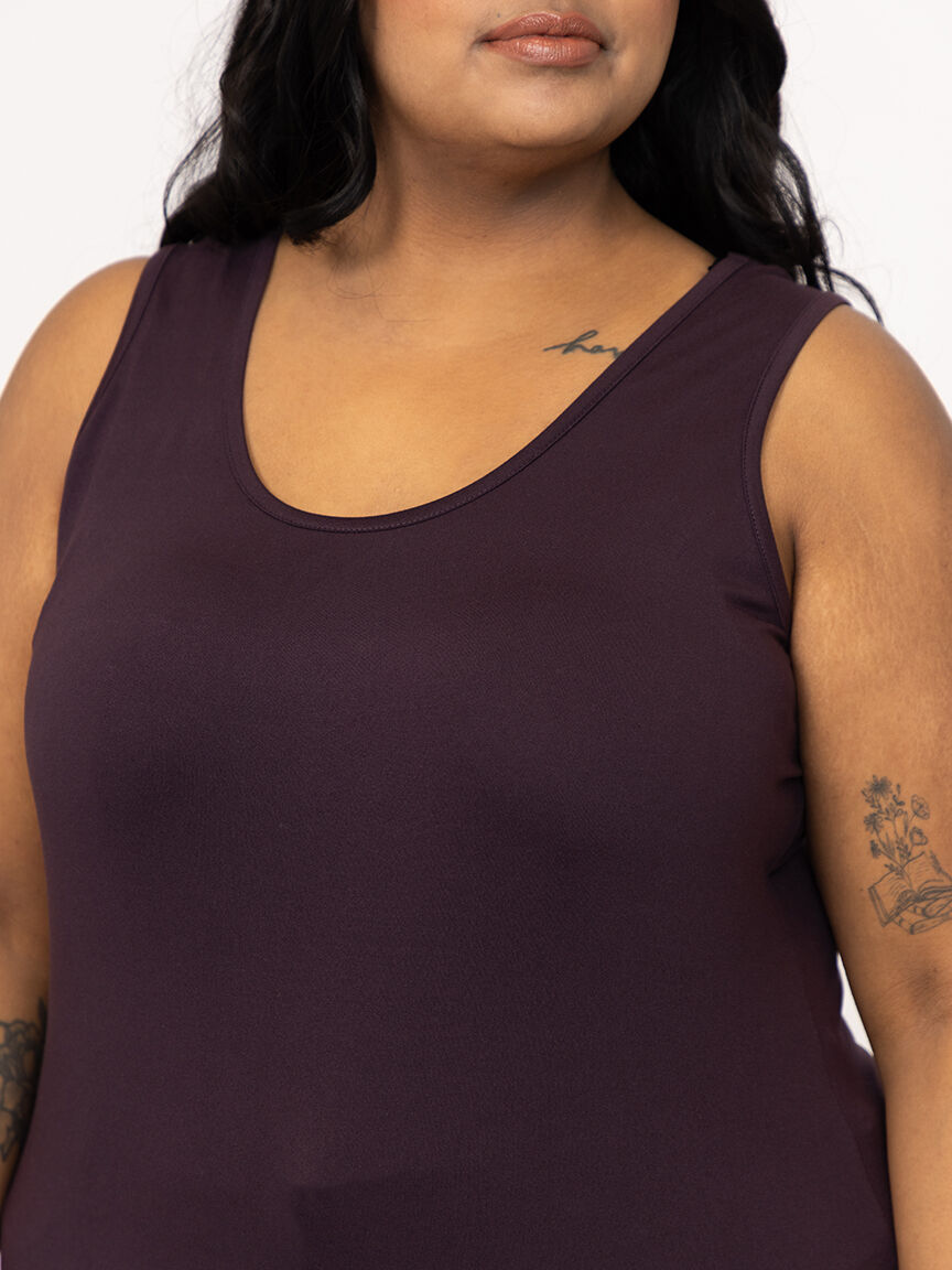 Women's Lace Trim Tunic Tank