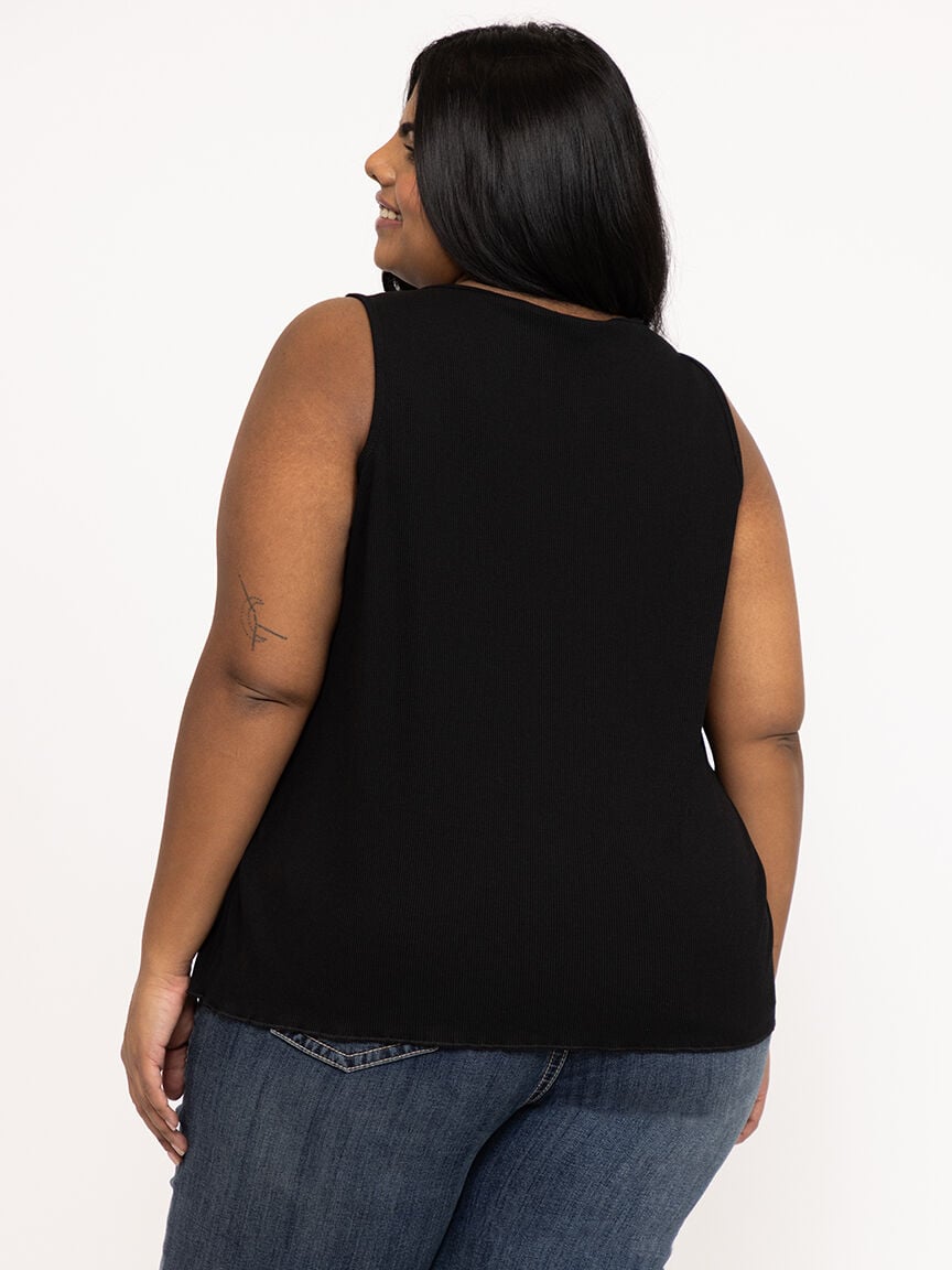 Women's Rib Split Neck Tank