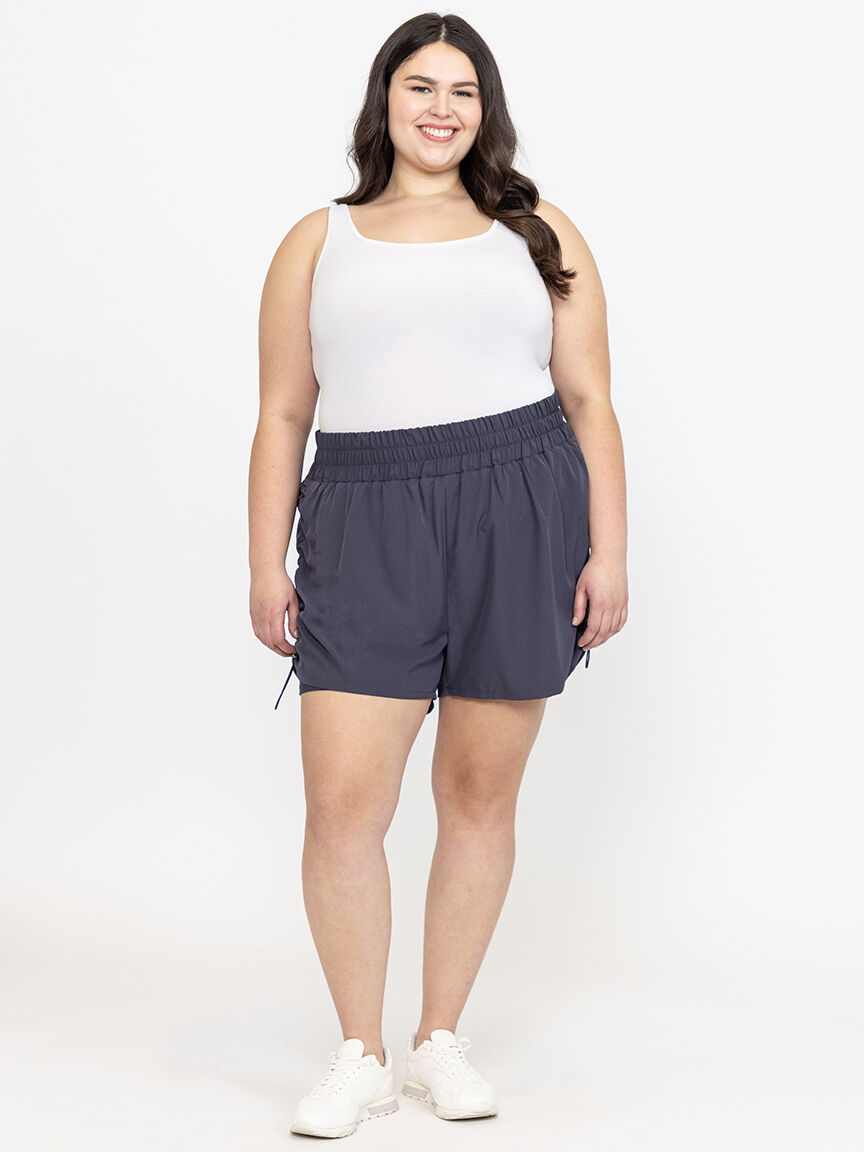 Women's Ruched Hybrid 2-in-1 Shorts