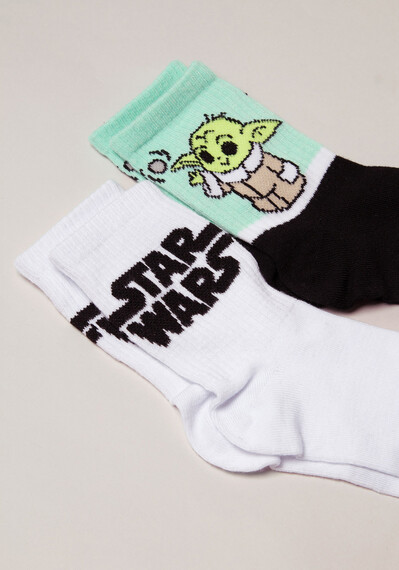2 Pk Star Wars Grogu Socks Image 3
