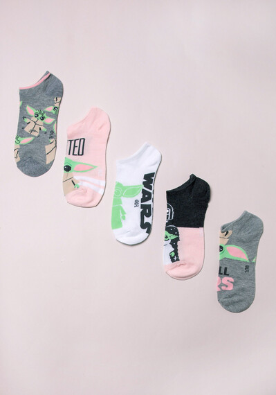 5Pk Mandalorian Pink Wanted No Show Socks 5Pk Mandalorian Pink Wanted No Show Socks Image 3