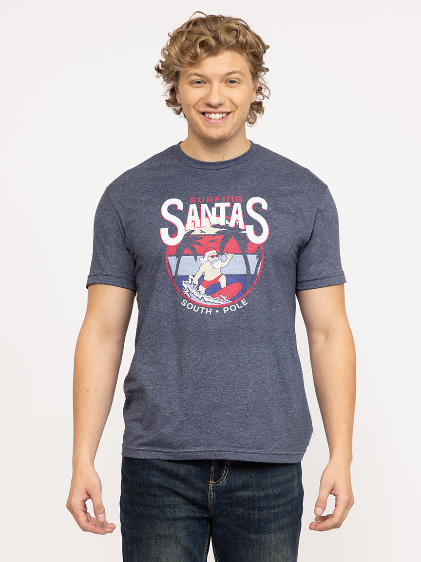 Men's Surfing Santa Tee