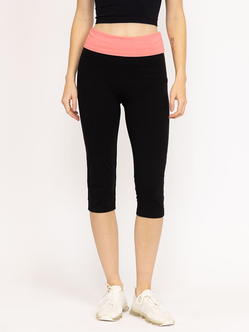 Women's Fold Over Waist Capri Legging